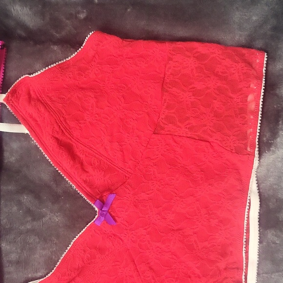 2 womens Olsenboye XL lacy black red bralette bras bralettes NWOT hot pink - Picture 2 of 5